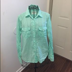 Light green button down Aeropostale shirt